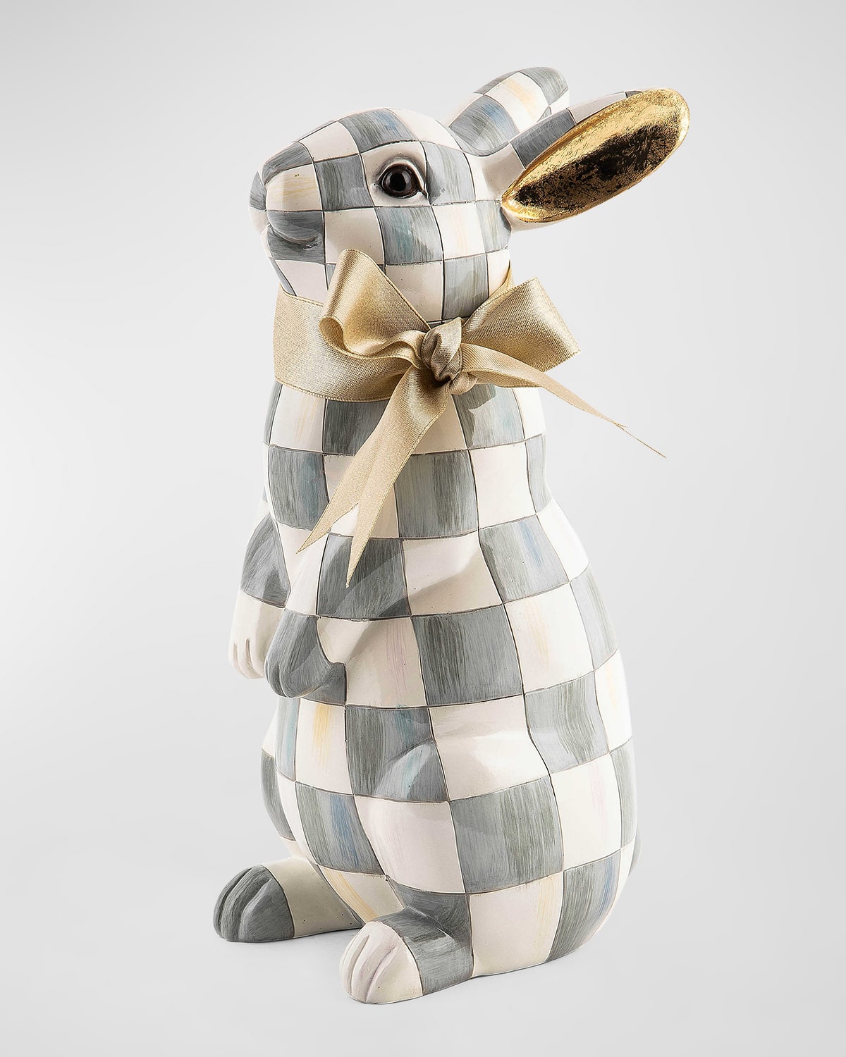 Mackenzie-childs Sterling Check Standing Bunny In Gray