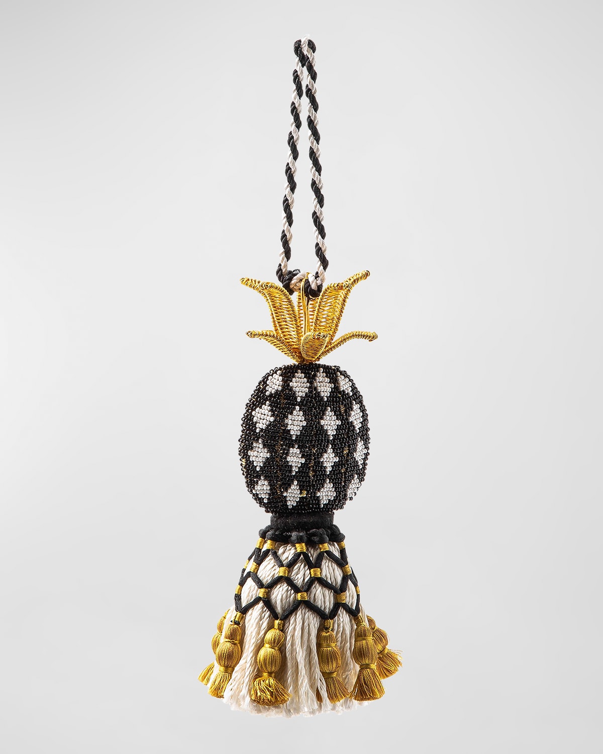 Mackenzie-childs Beaded Pineapple Tassel In Gold