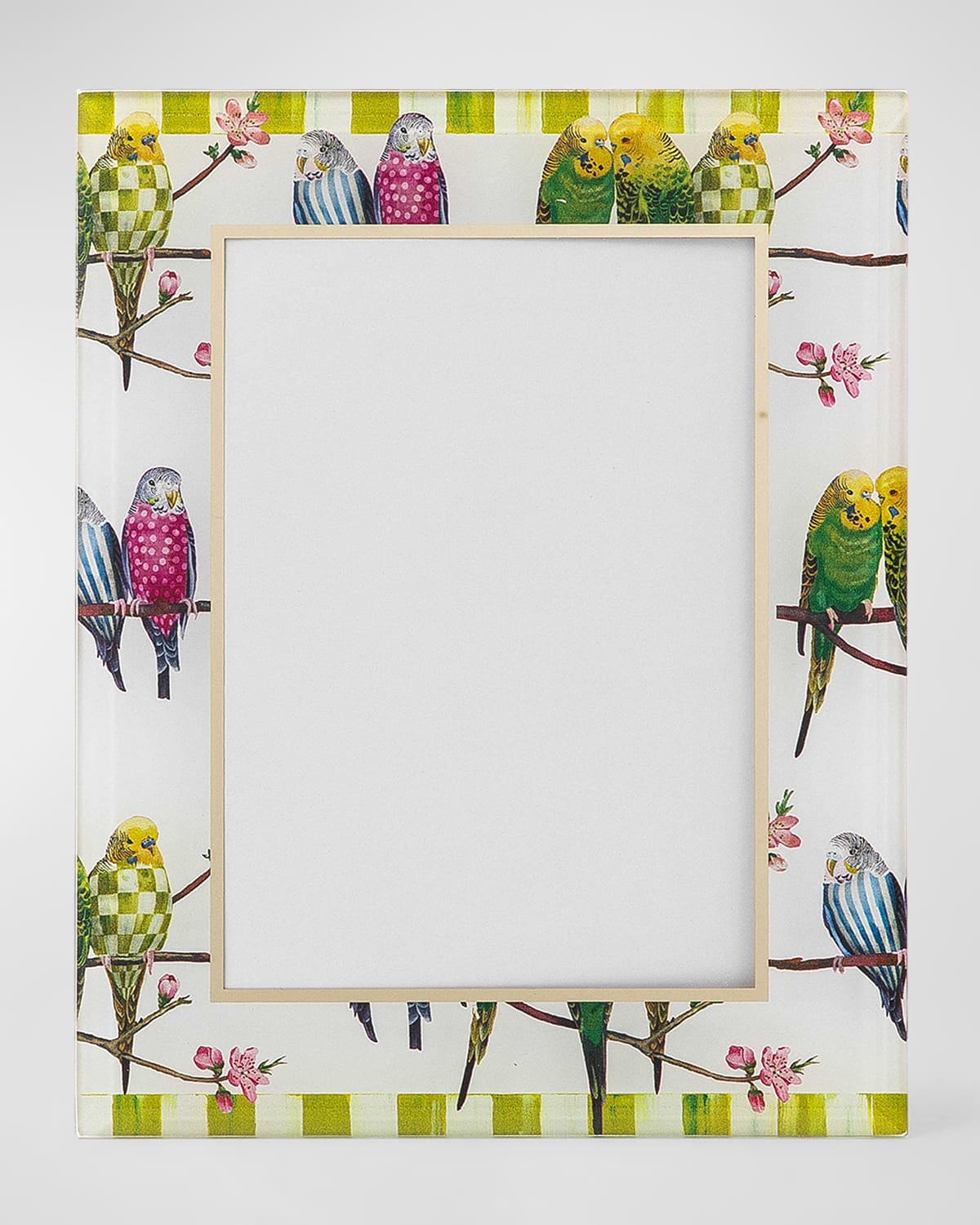 Mackenzie-childs Parakeet Frame, 5" X 7" In White