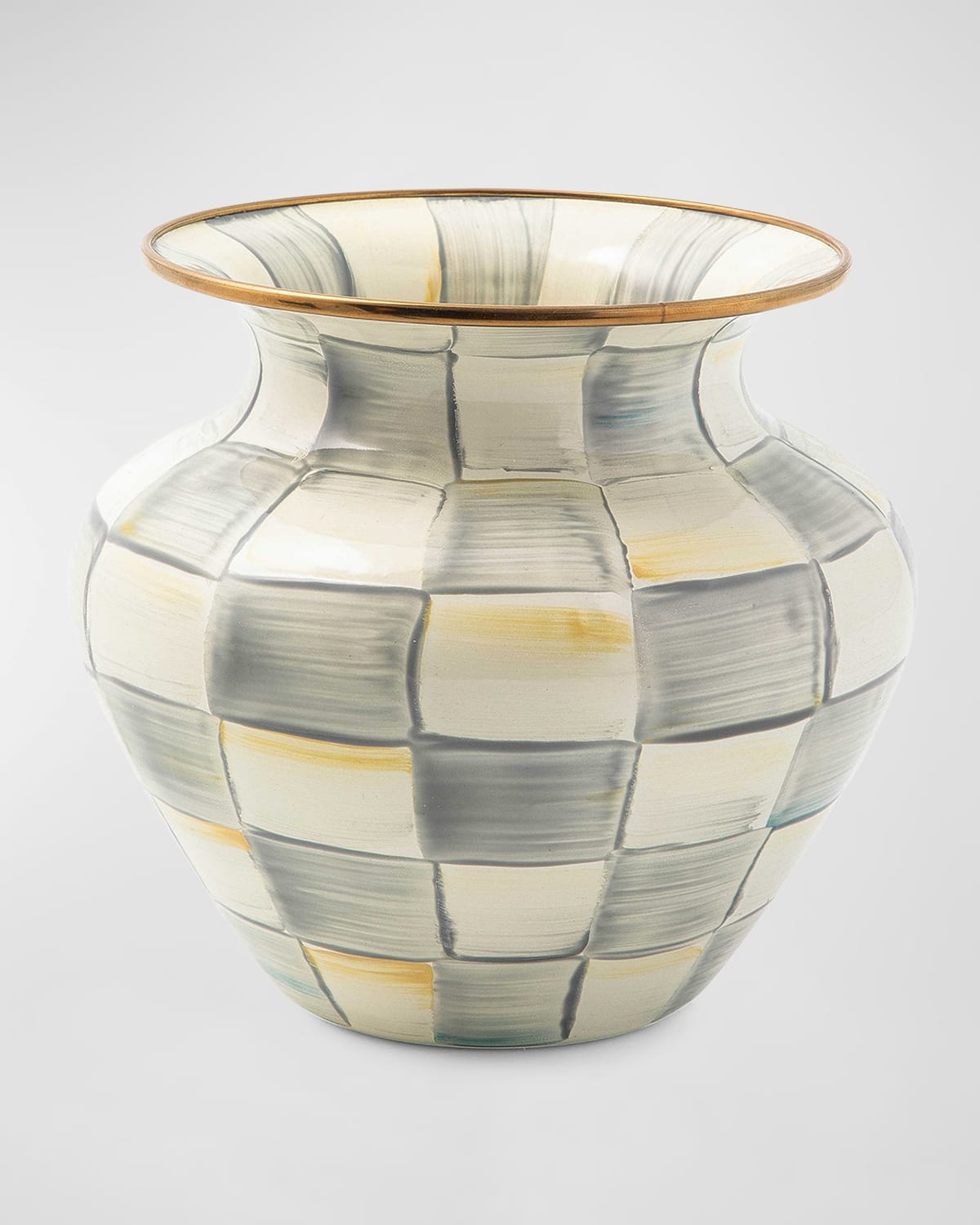 Mackenzie-childs Mackenzie Childs Sterling Check Enameled Steel Vase