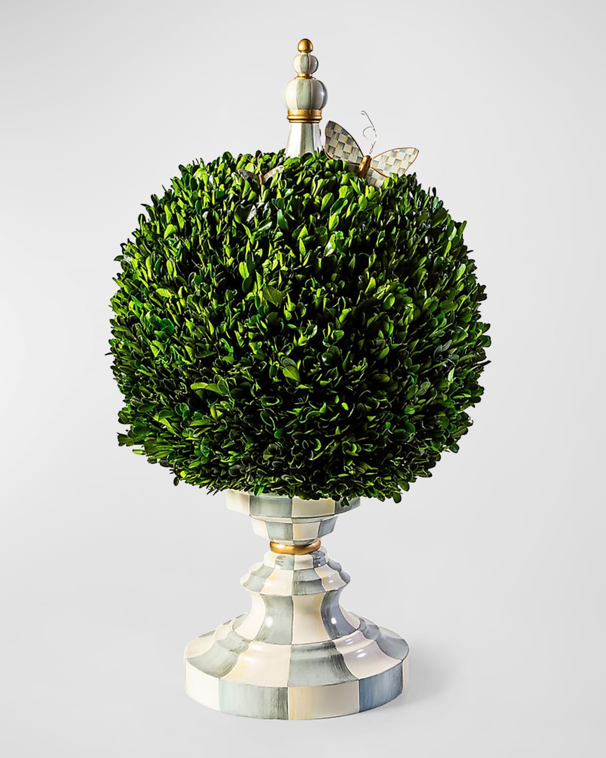 Sterling Check Boxwood Centerpiece