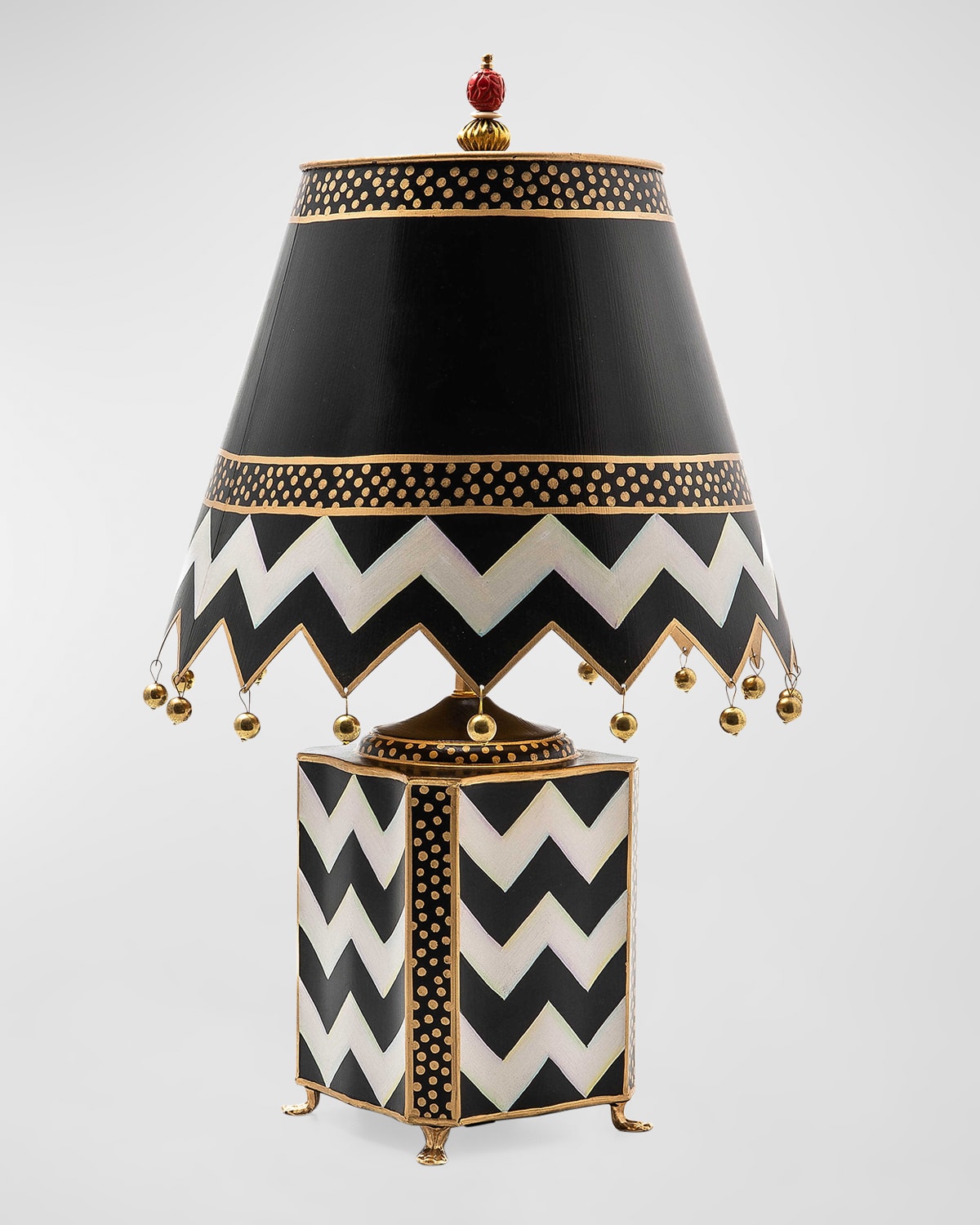 Mackenzie-childs Courtly Zig Zag Table Lamp In Multi