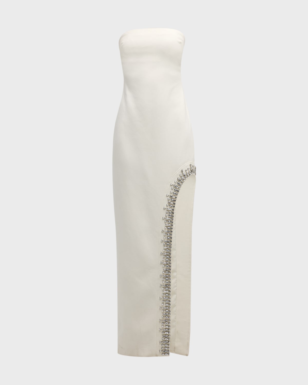 CINQ À SEPT SAMMY EMBELLISHED STRAPLESS MIDI GOWN