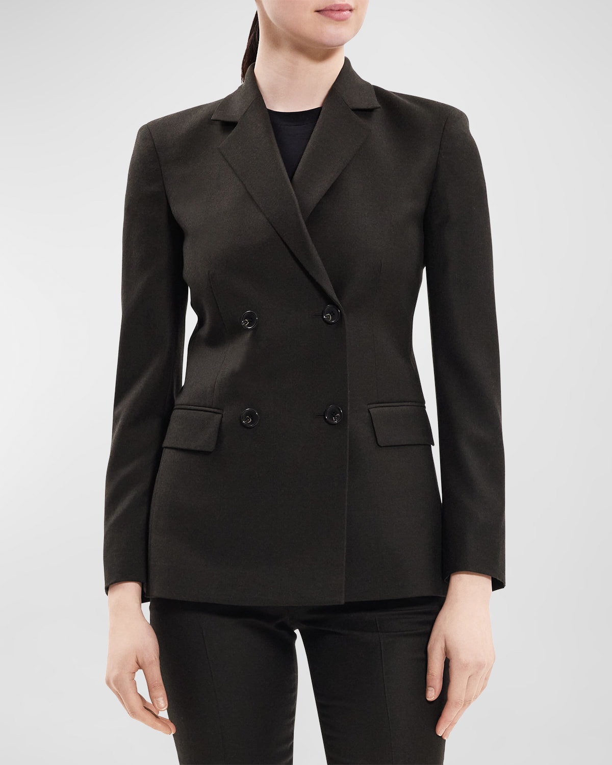 Theory Wool Jacket In Dark Thyme