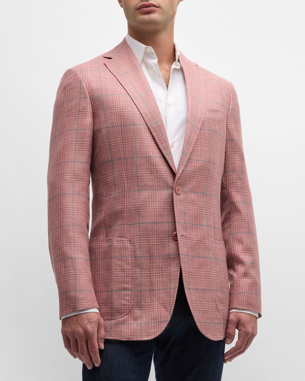 Stefano Ricci Men's Cashmere Plaid Jacket In Pink