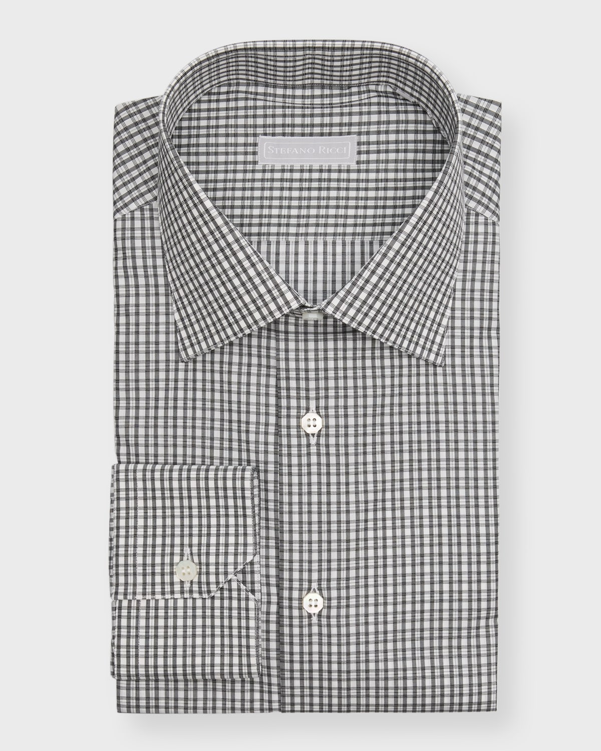 Men's Cotton Micro-Check Dress Shirt