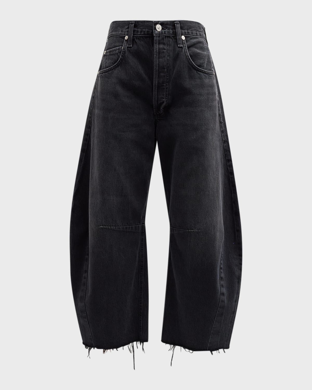 Horseshoe Cropped Raw Hem Jeans