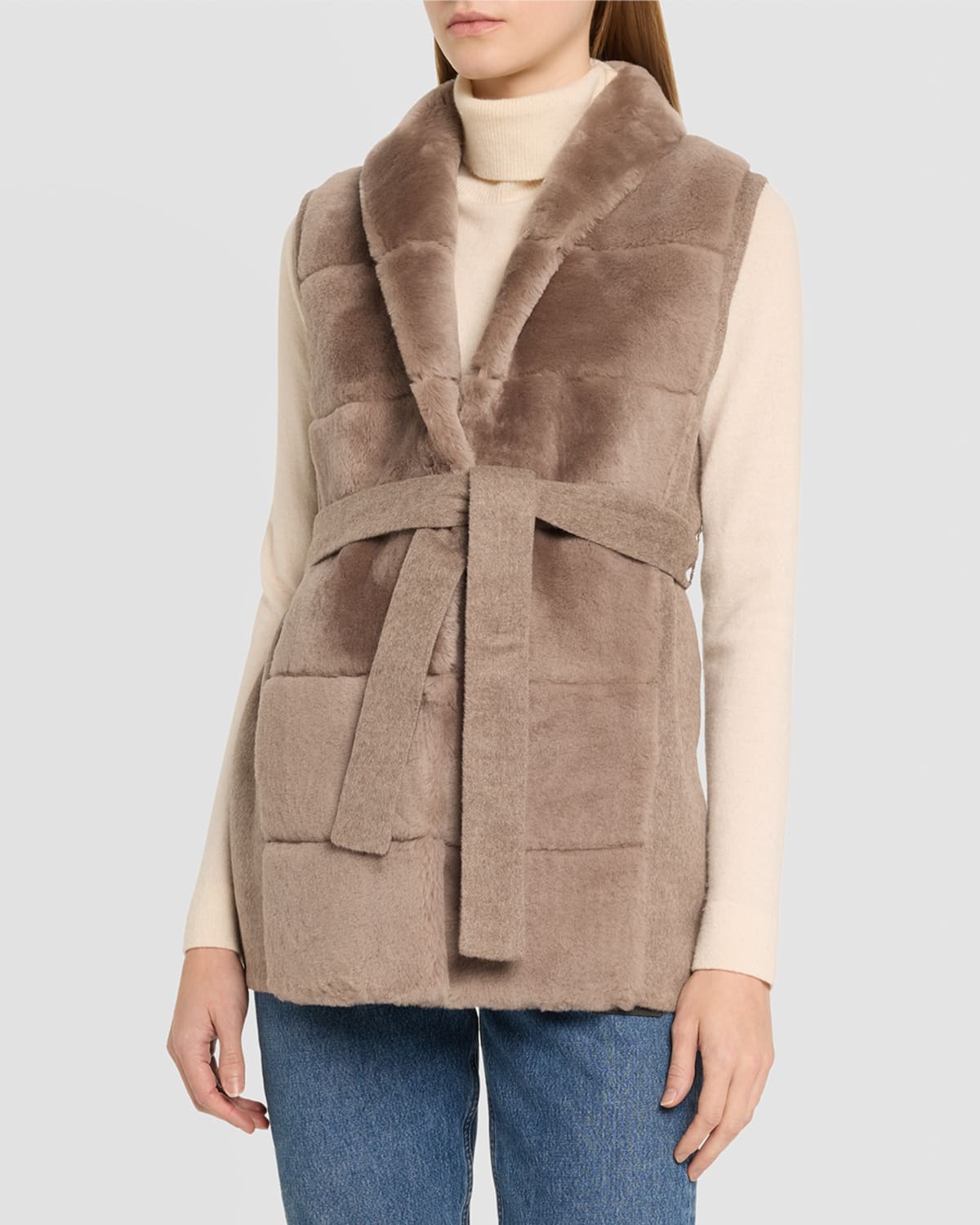 Gorski Reversible Shearling Vest In Black