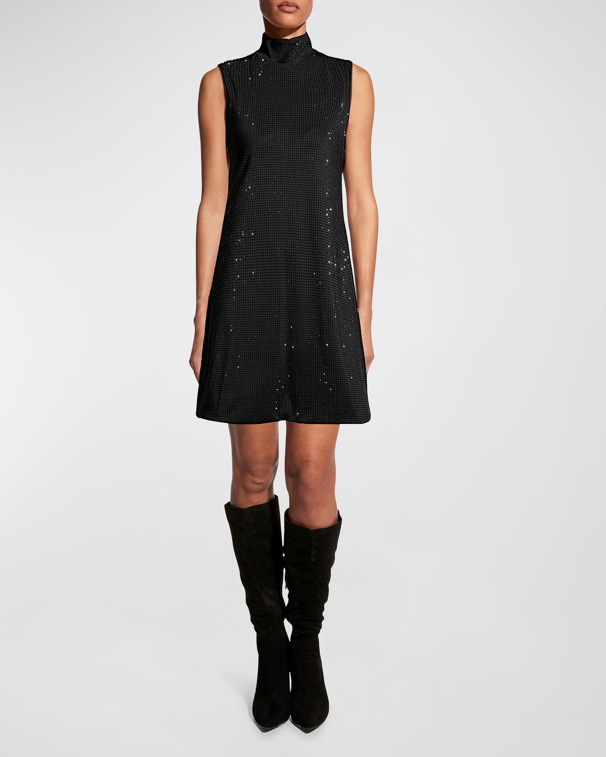 Shop As By Df Duchess Turtleneck Mini Dress In Black