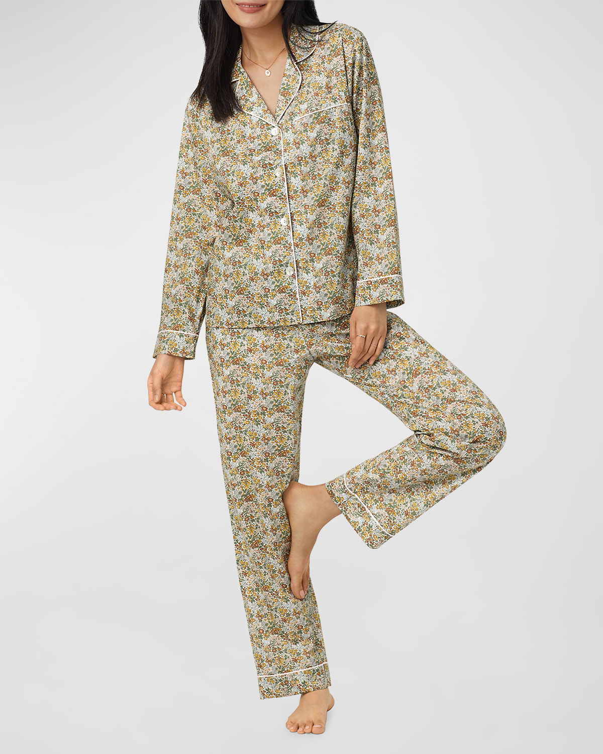 Bedhead Pajamas Floral-print Organic Cotton Pajama Set In Penstemon Road