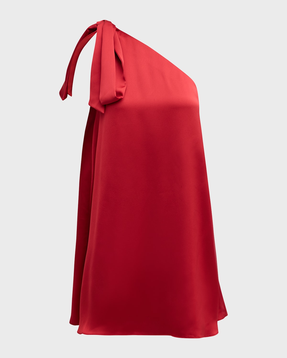 Ramy Brook Harmoni One-shoulder Satin Mini Dress In Soiree Red