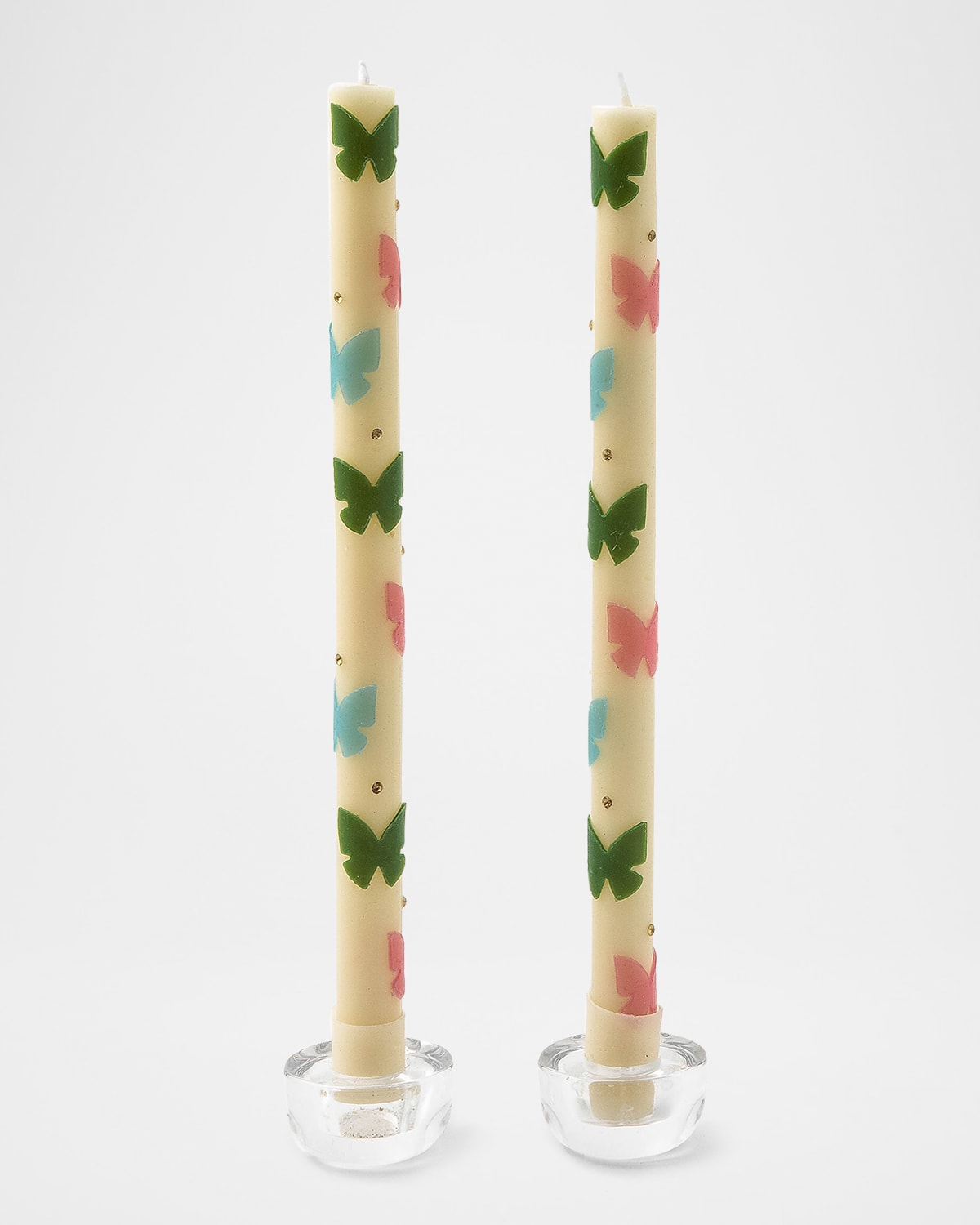 Mackenzie-childs Butterfly Pastel Dinner Candles, Set Of 2
