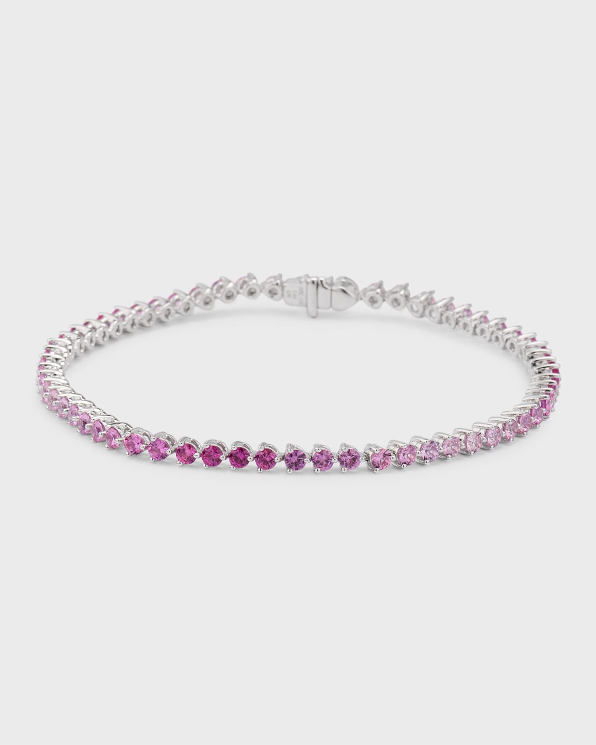 Lisa Nik 18k White Gold Ombre Pink Sapphire Bracelet