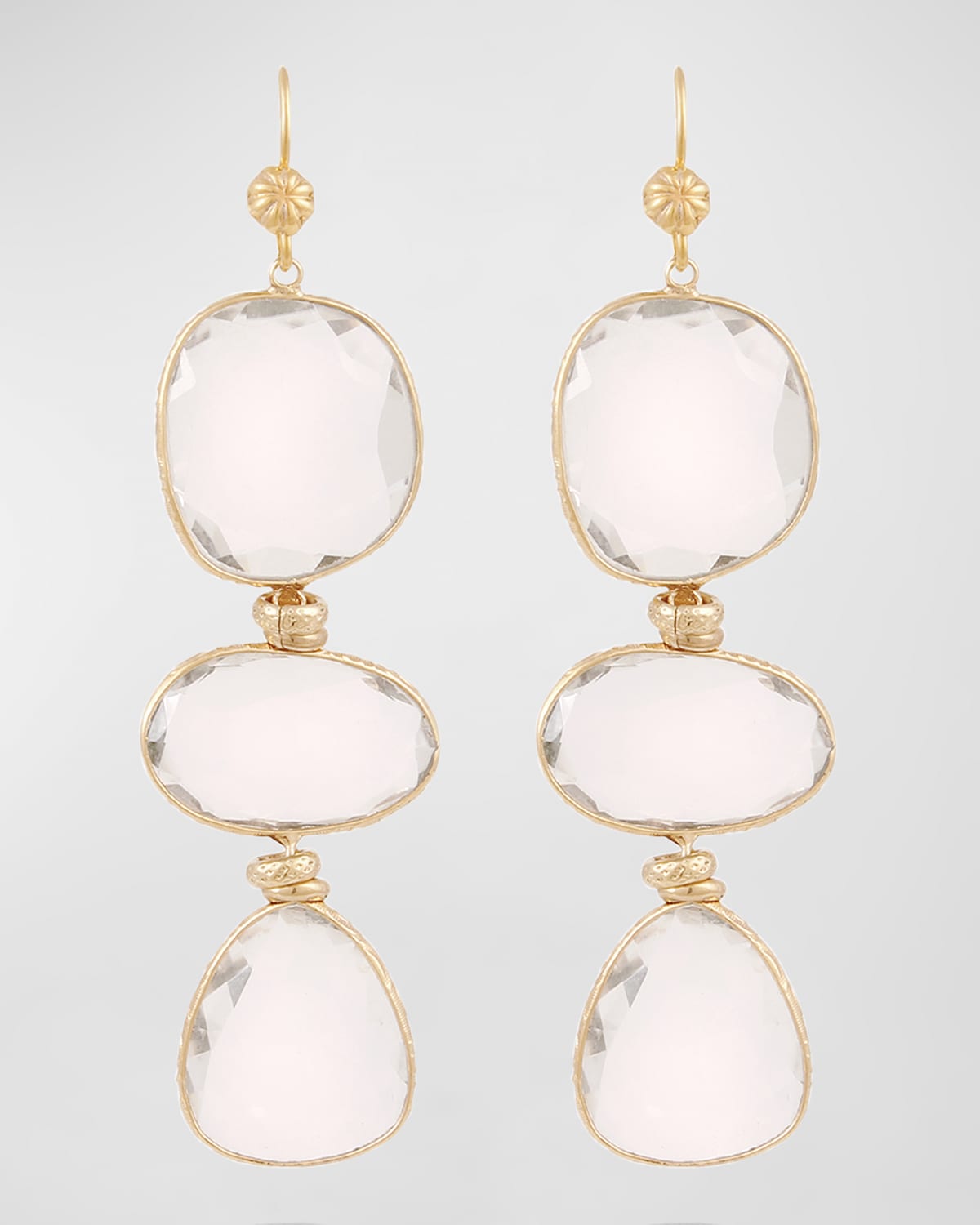 Gas Bijoux Sireine Gold Earrings In White