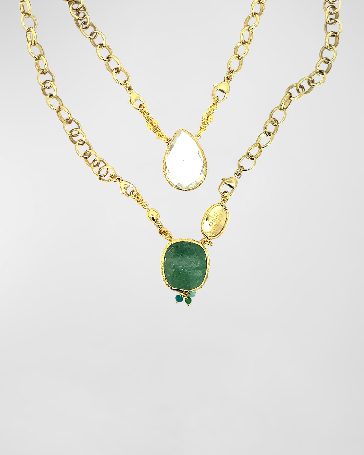 Gas Bijoux Scapulaire Billy Necklace In Green