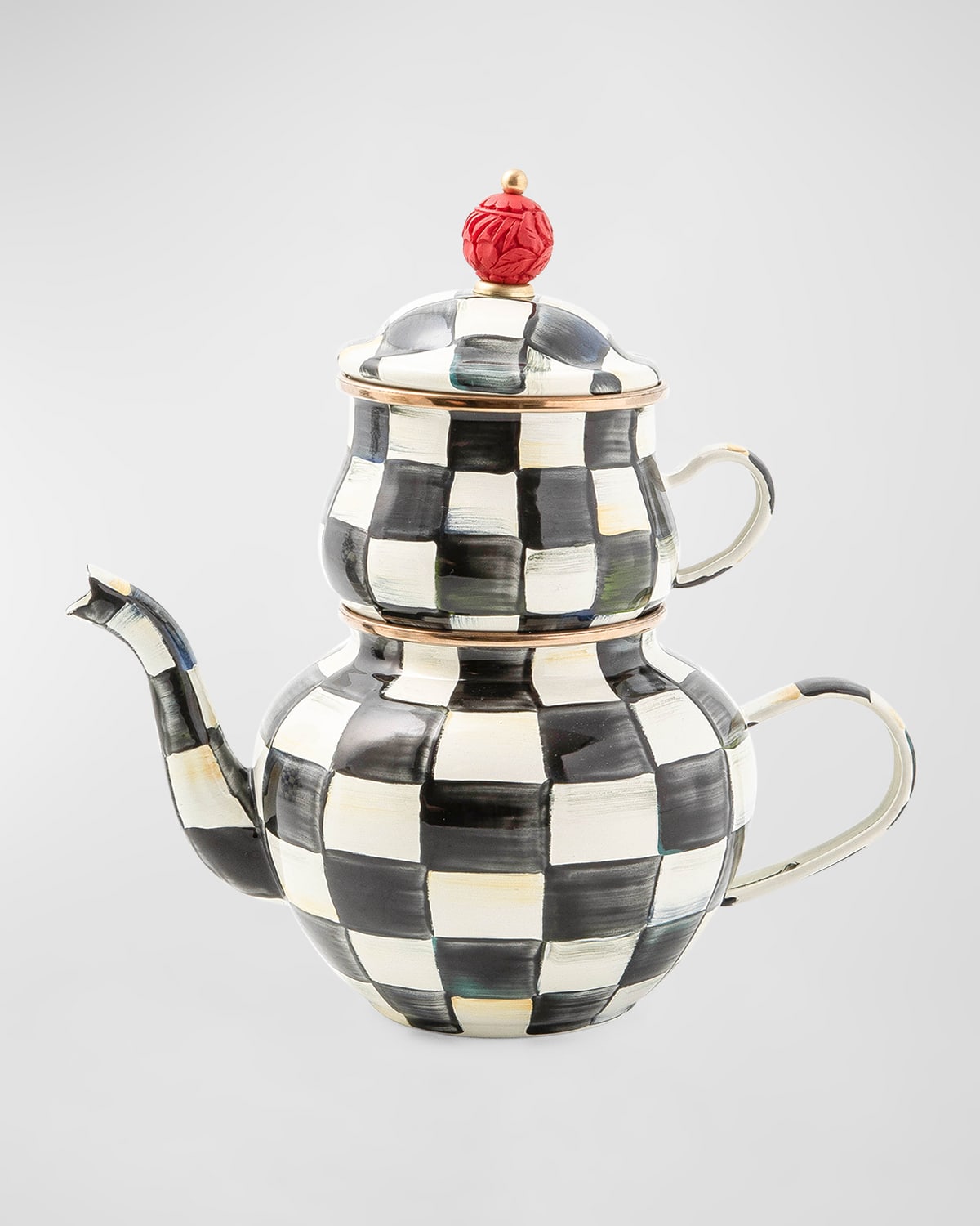 Shop Mackenzie-childs Courtly Check Enamel High Tea