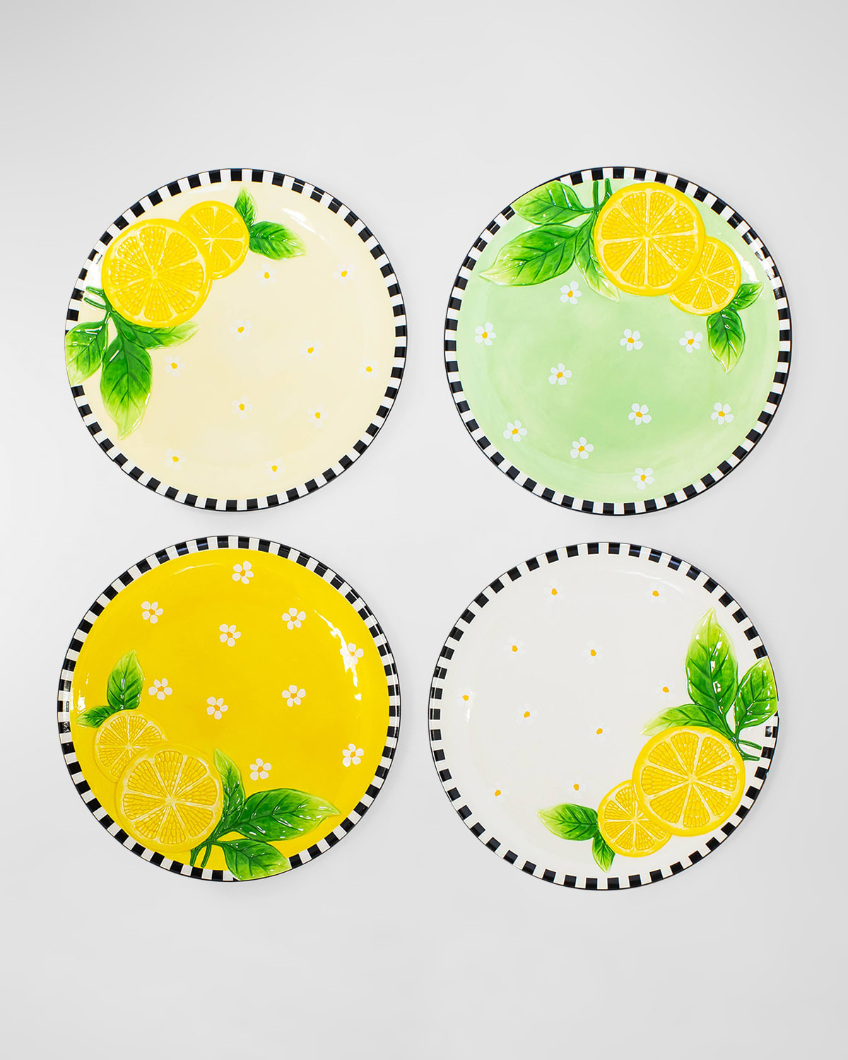 Shop Mackenzie-childs Lemon Dessert Plates, Set Of 4