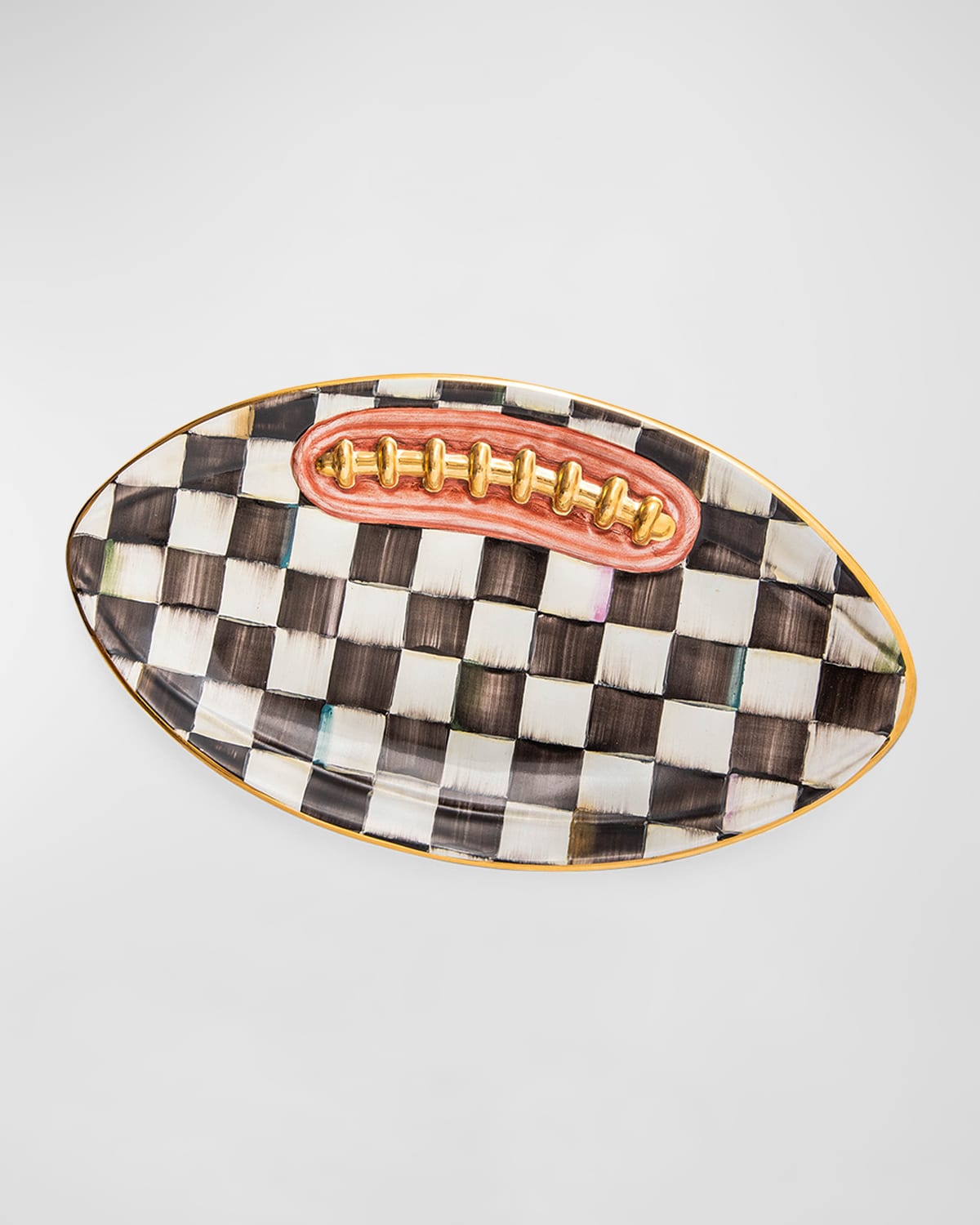 Mackenzie-childs Courtly Check Football Platter In Multi