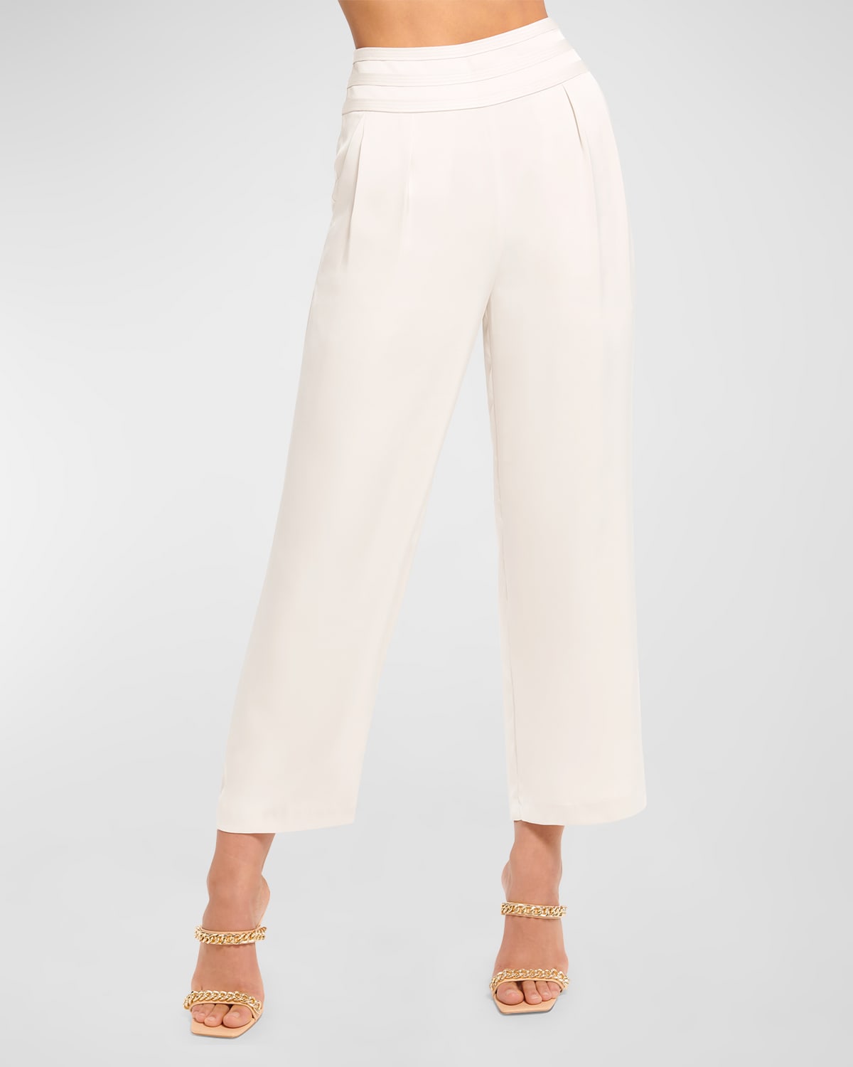 Ramy Brook Joss Cropped Wide Leg Pant In Ivory