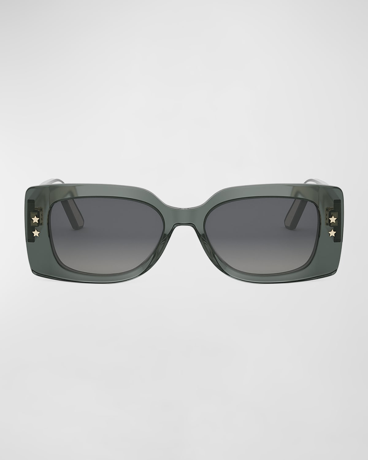 Dior Pacific S1u Square Sunglasses, 53mm In Shiny Dark Green