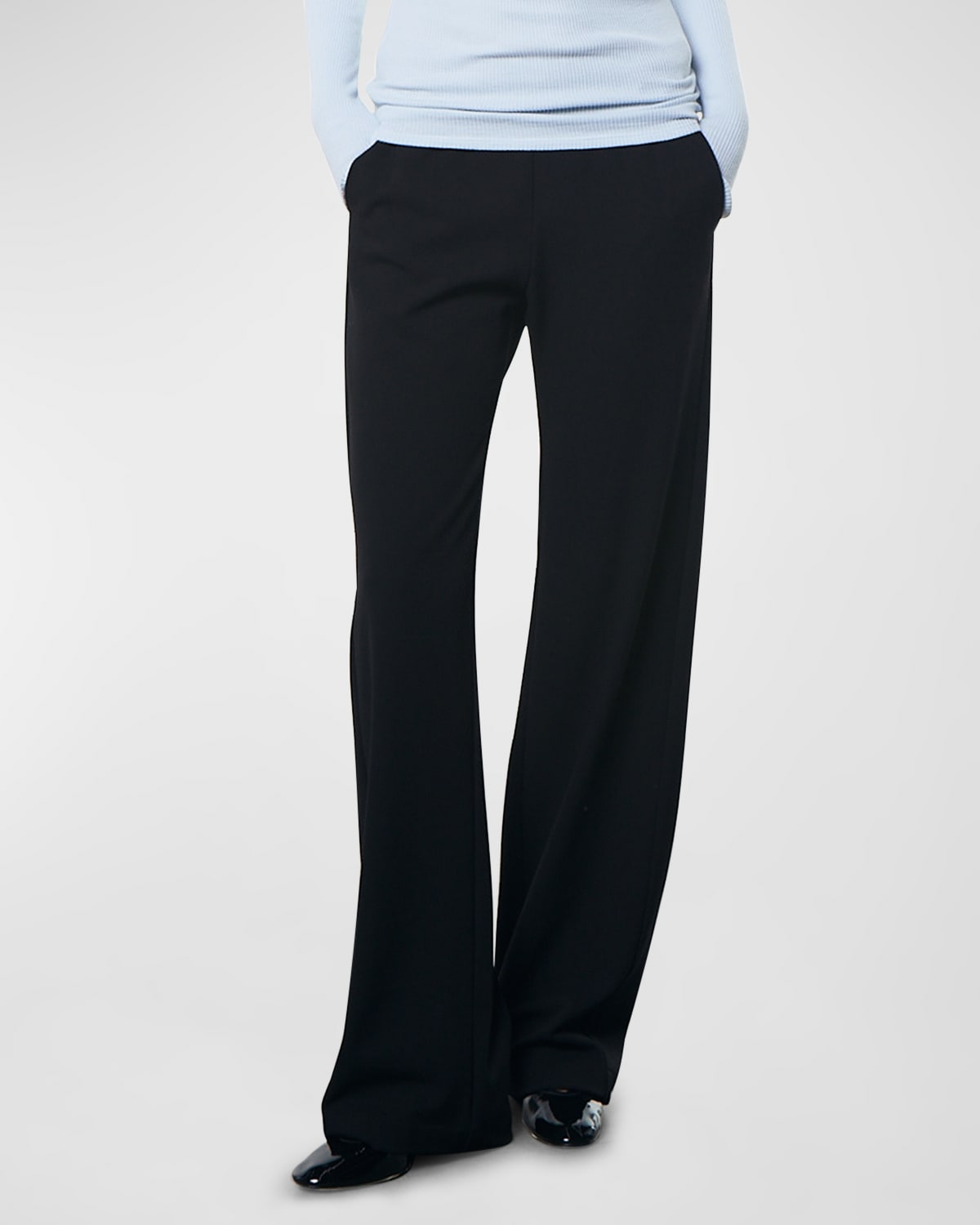Enza Costa Crepe Everywhere Trousers In Black