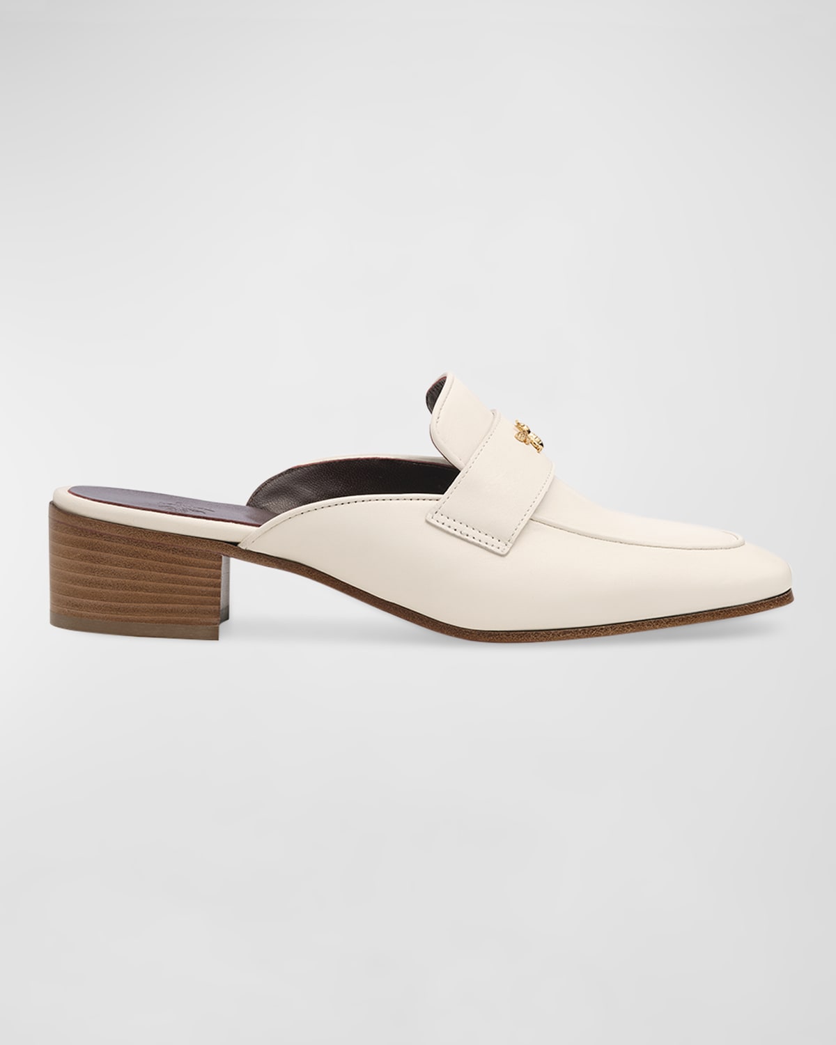 Leather Slided Loafer Mules