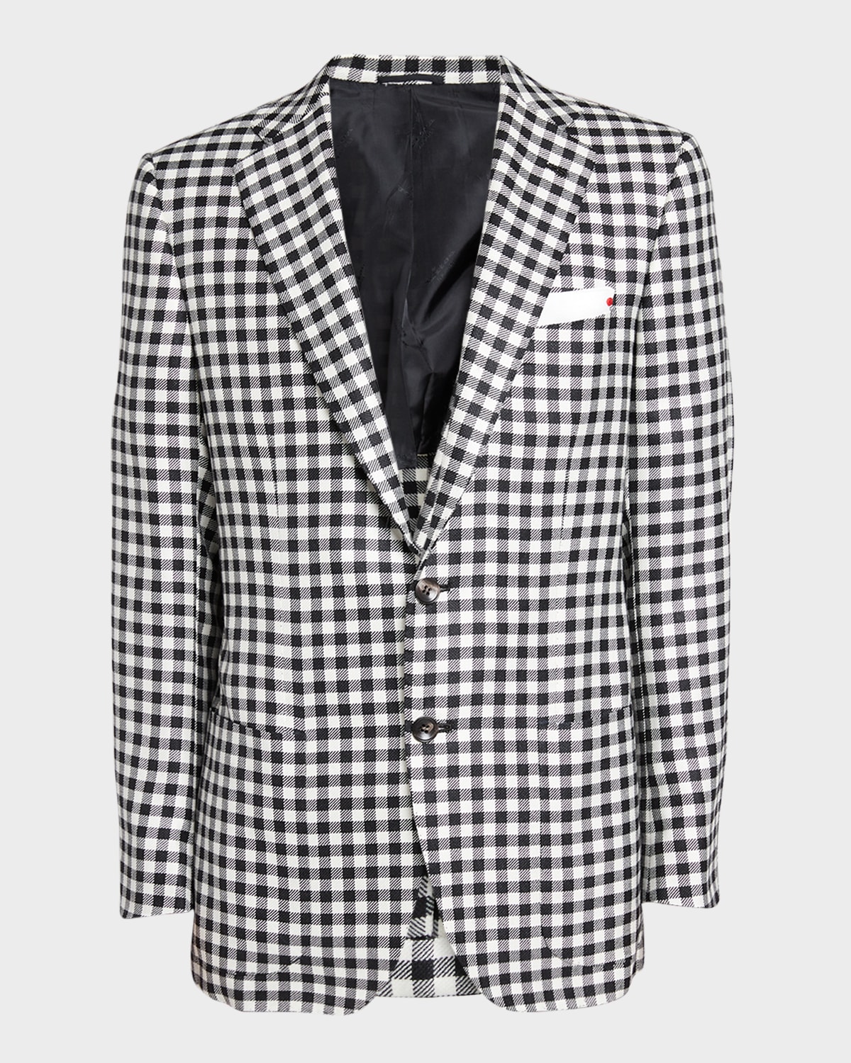Men's Gingham Cashmere-Silk Sport Coat