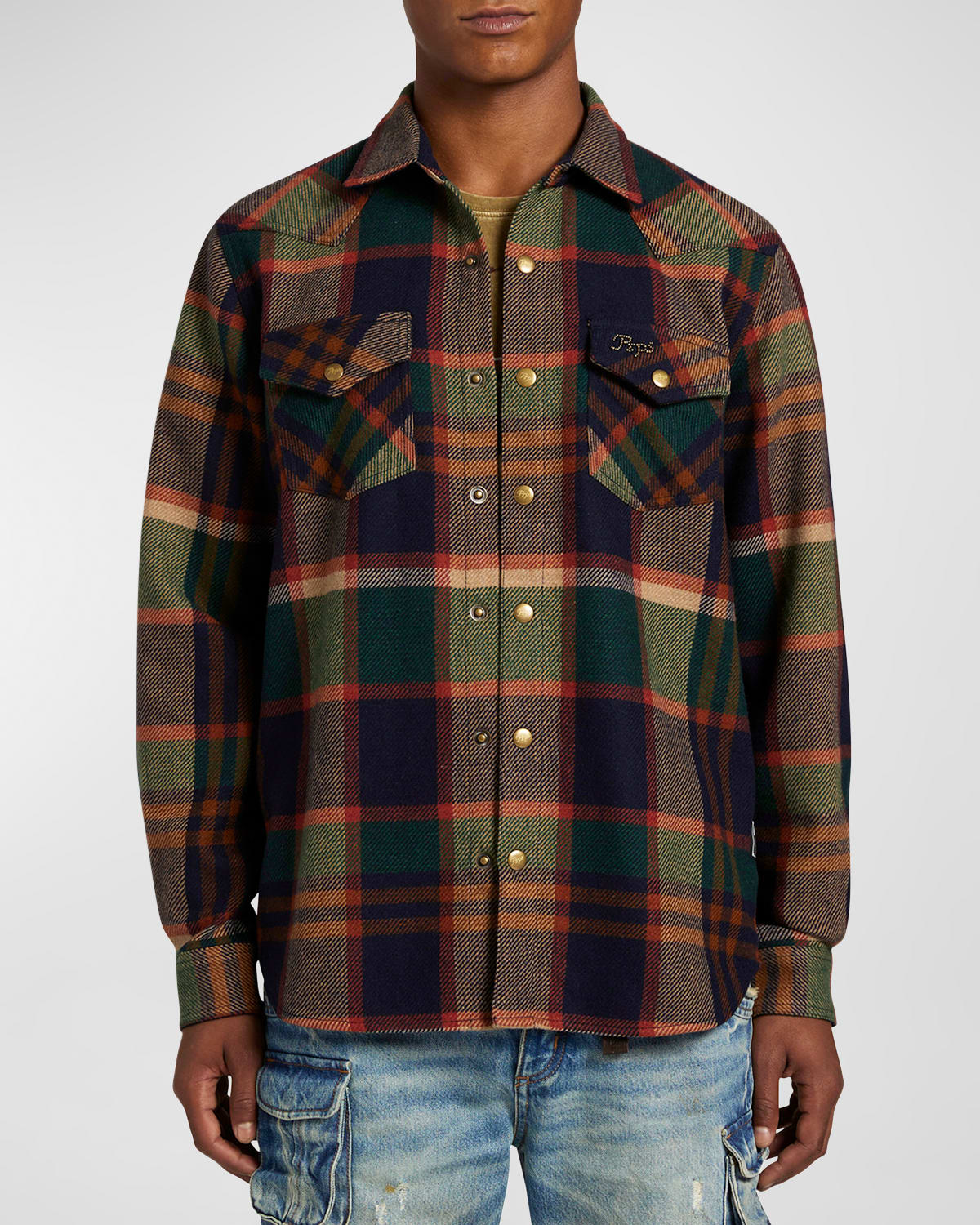 Prps Men's Jetty Plaid Snap-front Shirt In Multi