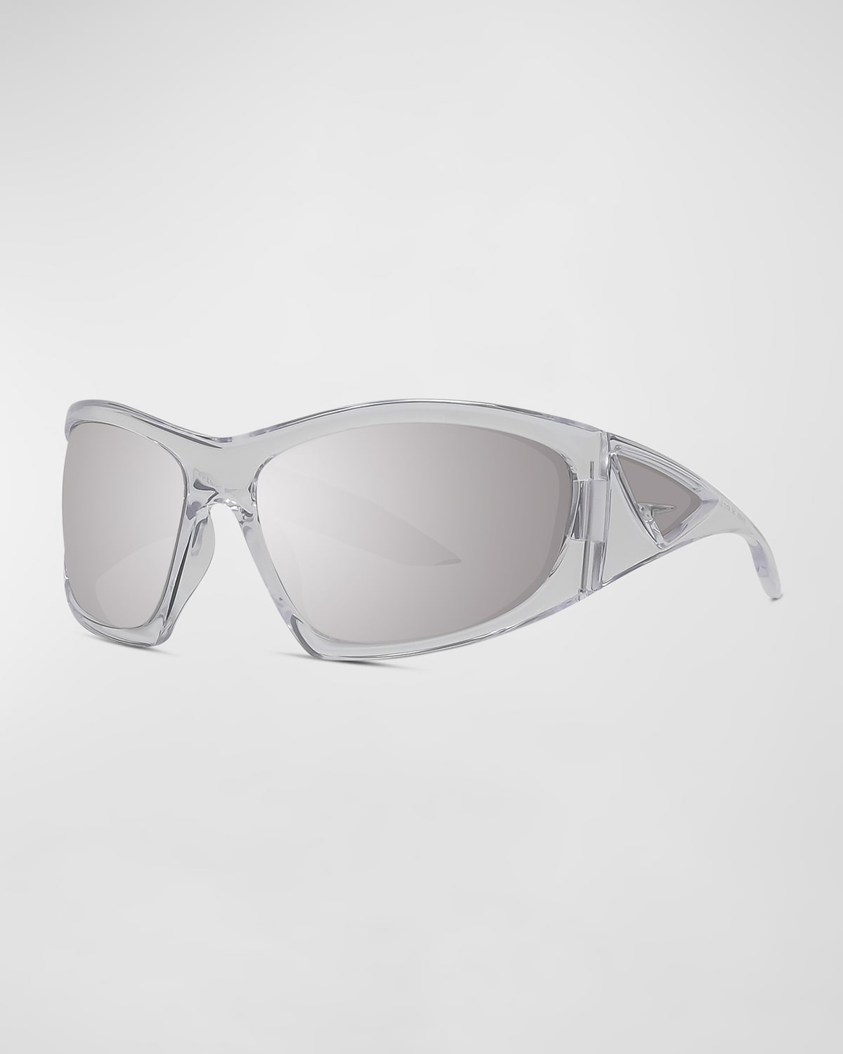 Shop Givenchy Men's Giv Cut Rectangle Sunglasses In Crystal Smoke Mirror