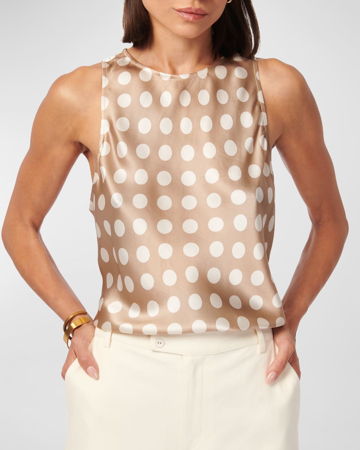 Shop Cami Nyc Floriana Racerback Silk Cami In Macro Dot