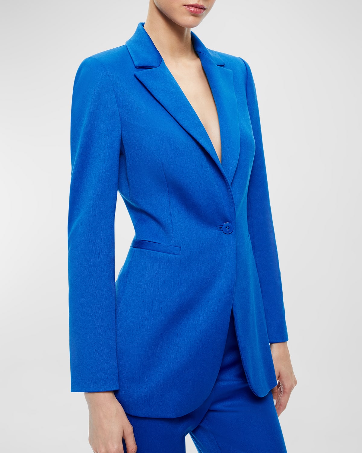 ALICE AND OLIVIA BREANN FITTED TWILL BLAZER