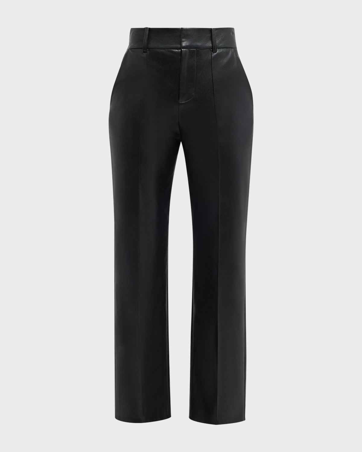 Shop Alice And Olivia Ming Vegan Leather Ankle Pants In Black