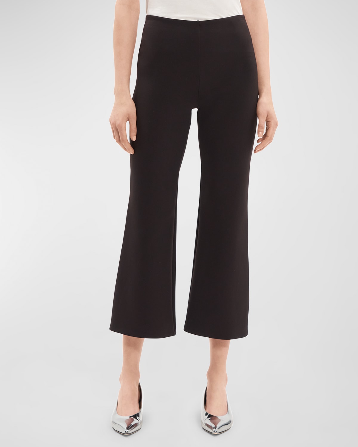 Theory Scuba Mid-rise Kick Flare Pants In Mink