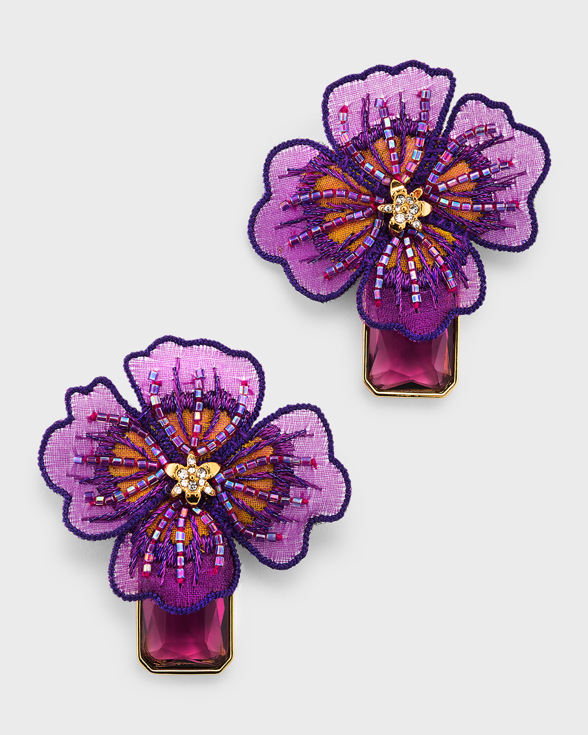 Mignonne Gavigan Women's Julien 14k-gold-plated & Mixed-media Flower Drop Earrings In Purple