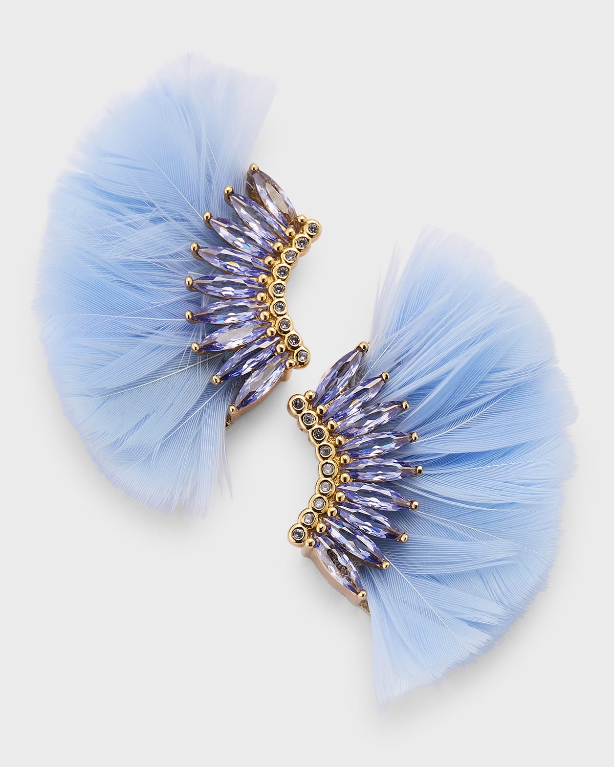 Mignonne Gavigan 14k Gold-plated Lux Mini Madeline Feather Earrings In Light Purple