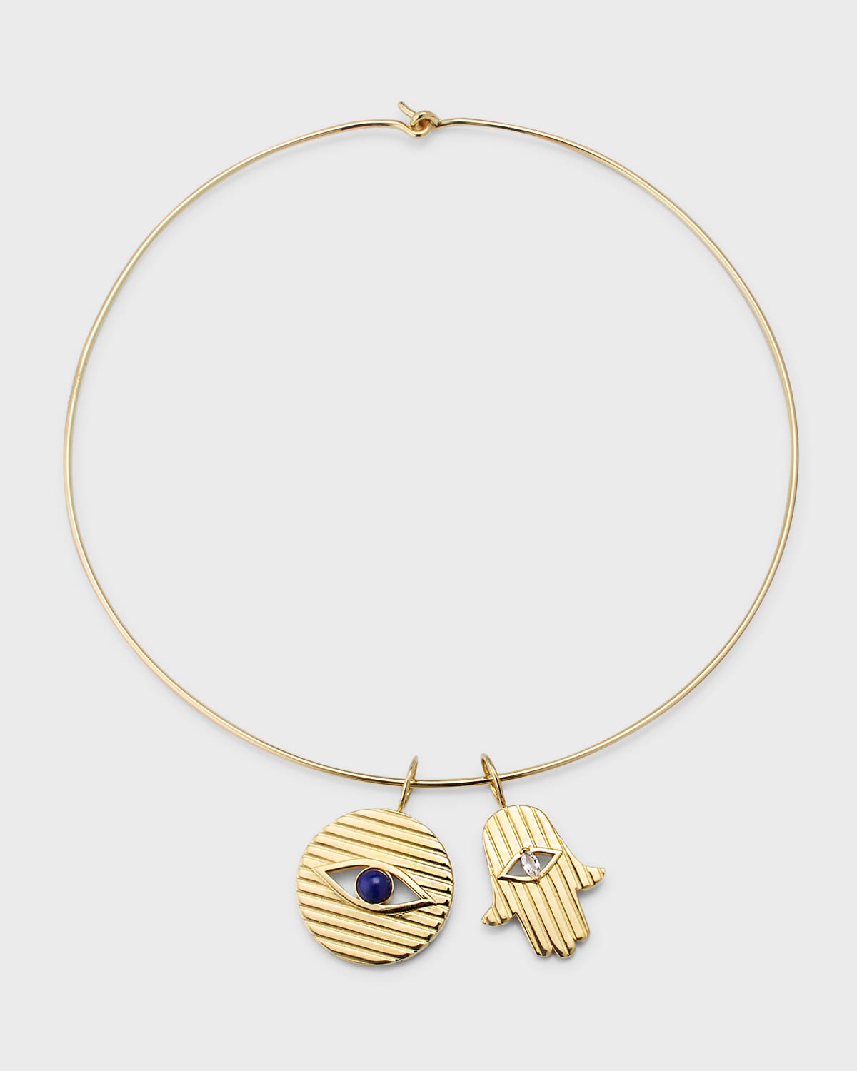 Jennifer Zeuner Artemis Evil Eye Hamsa Choker Necklace In Gold