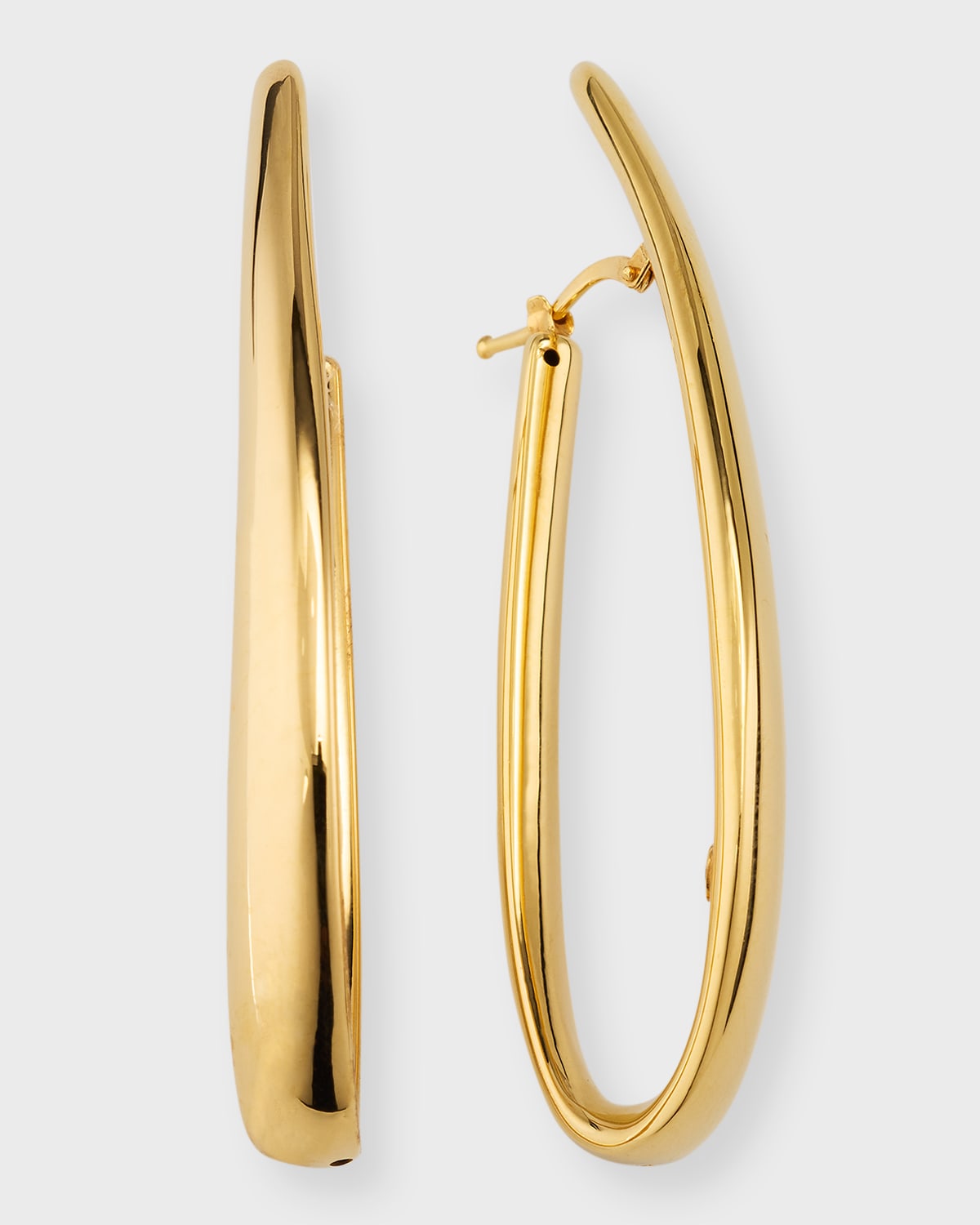 Lisa Nik 18k Yellow Gold Elongated Curve Hoop Earrings