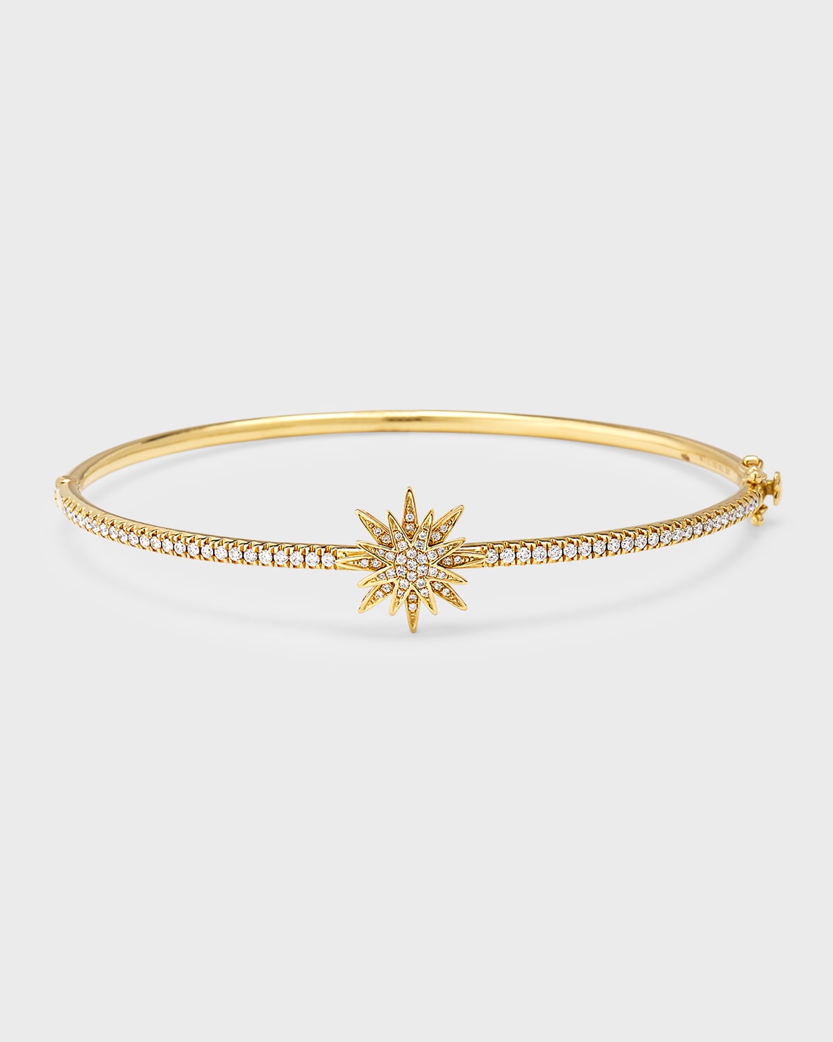 Lisa Nik 18k Yellow Gold North Star Diamond Bangle