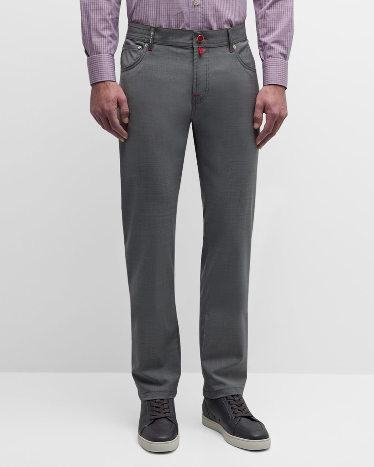 Shop Kiton Men's Stretch 5-pocket Pants In Gray