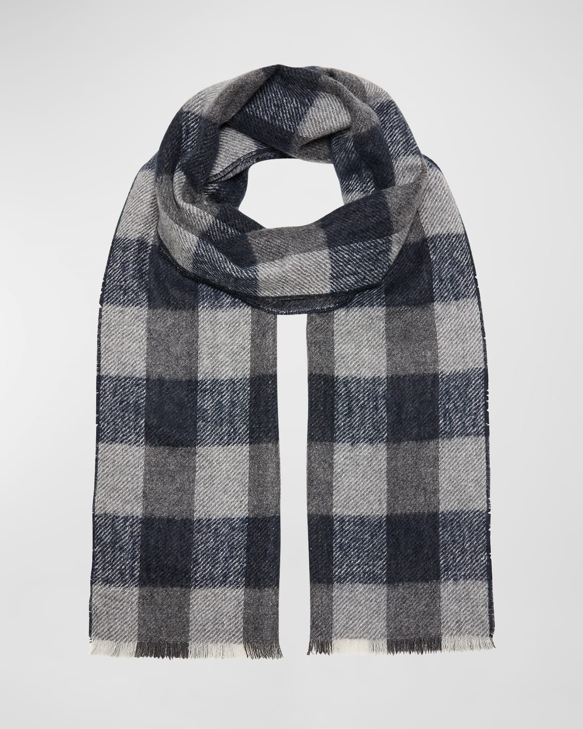 Men's Cashmere Doubled-Faced Check Scarf