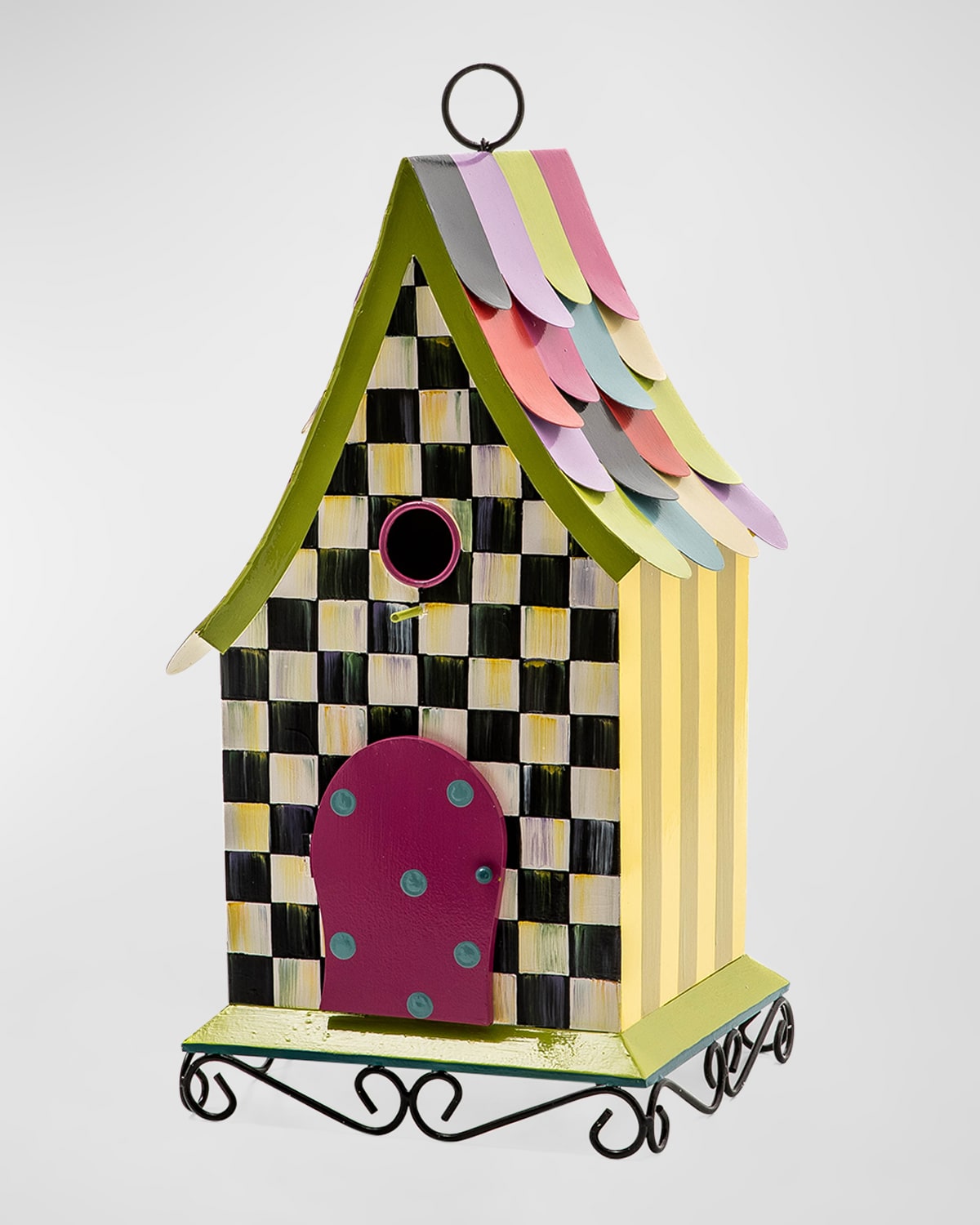 Mackenzie-childs Courtly Cottage Birdhouse In Multi
