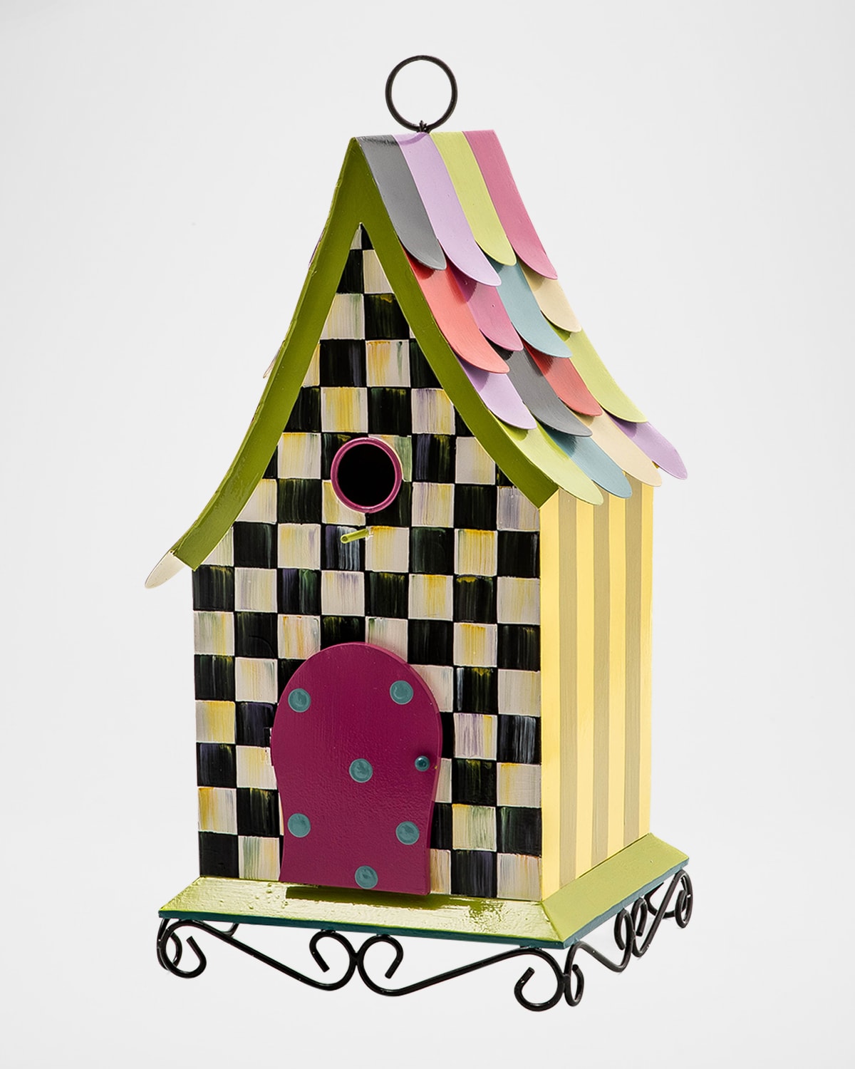 Mackenzie-childs Courtly Cottage Birdhouse In Multi