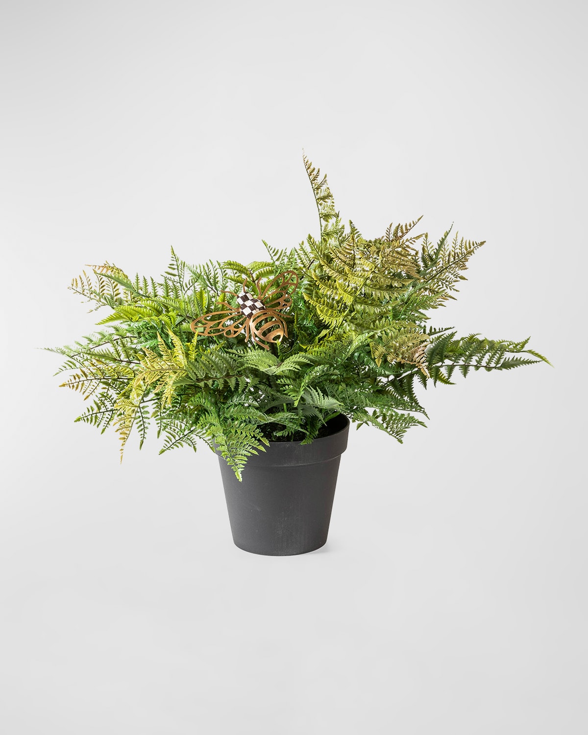 Mackenzie-childs 26" Potted Fern With Bee In Black