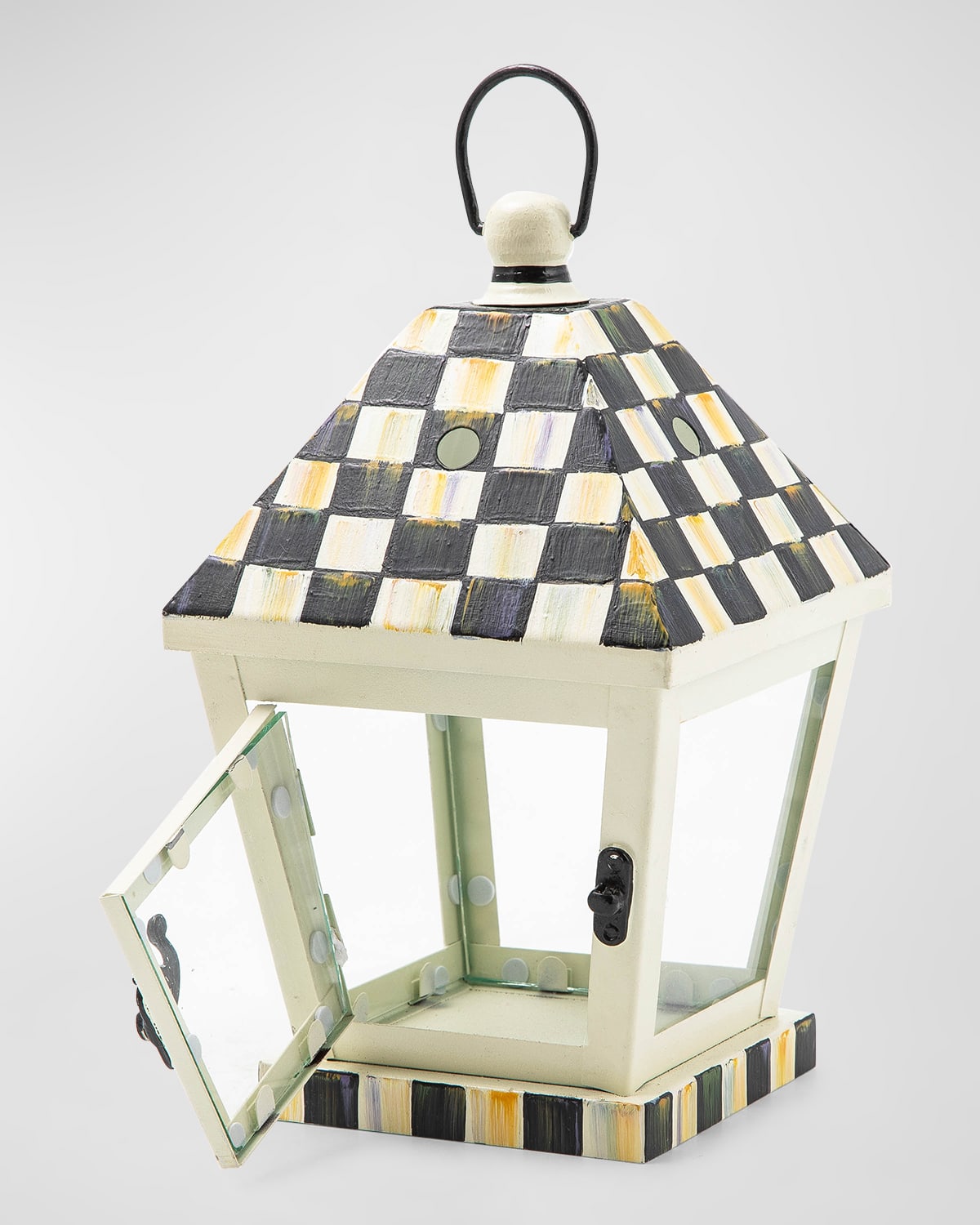 Mackenzie-childs Courtly Check Lantern, Small In Multi