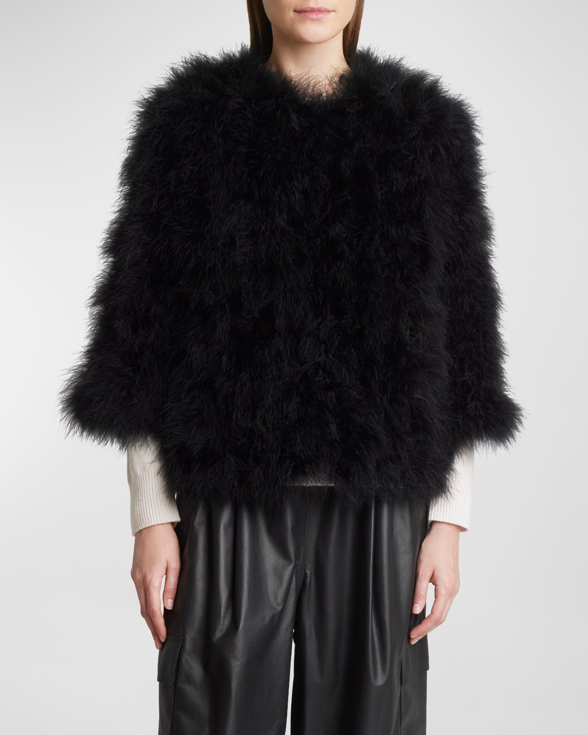 Yves Salomon Jacke Mit Federn In Noir