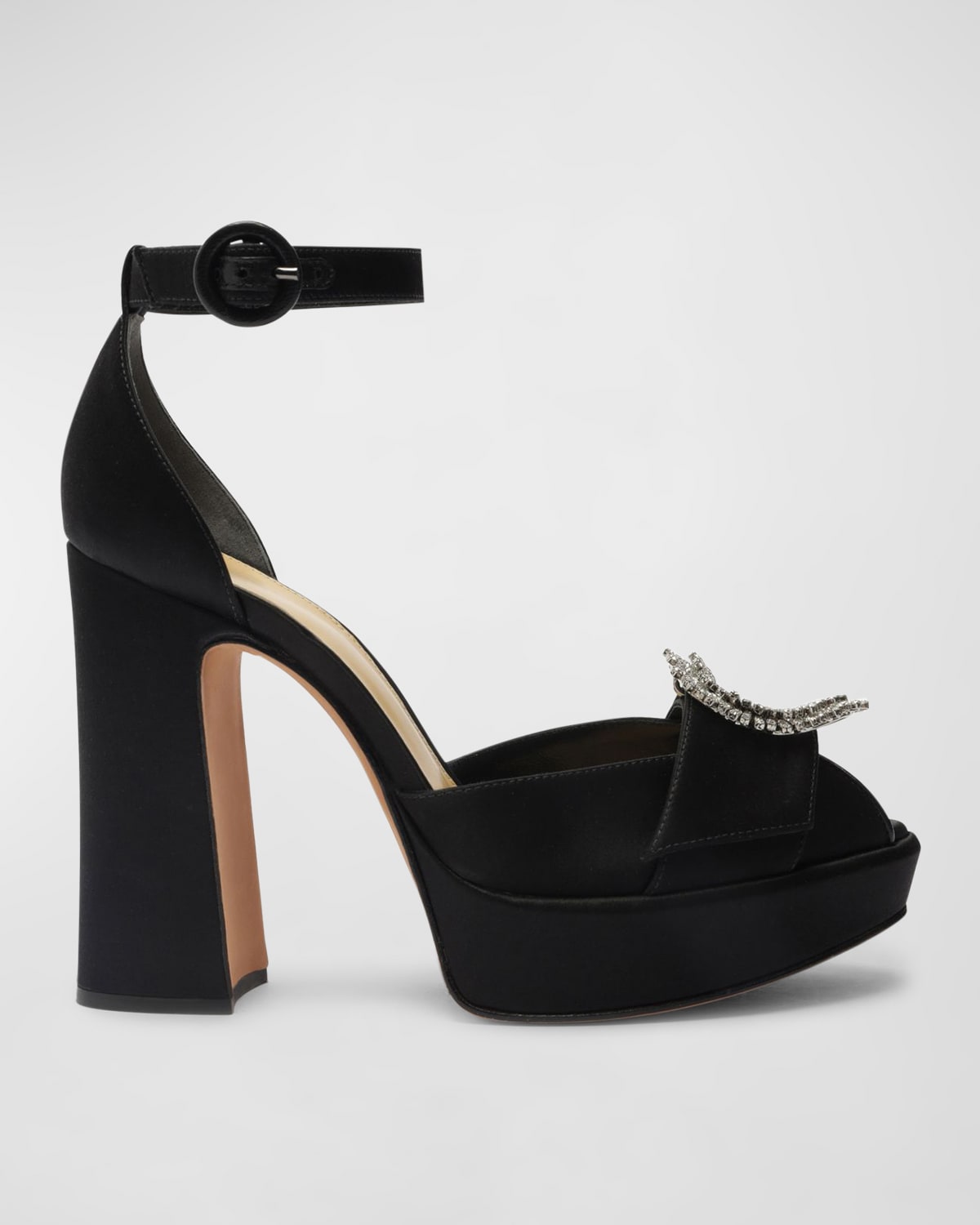 Shop Alexandre Birman Madelina Curve Suede Ornament Platform Pumps In Black