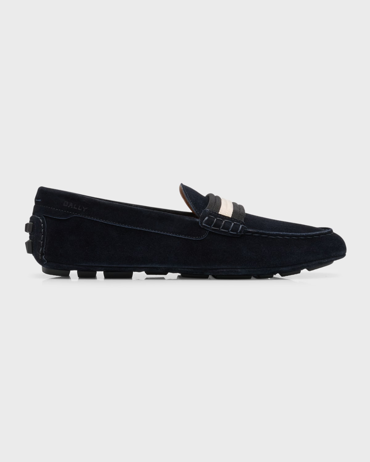 Shop Bally Men's Kansan Suede Driving Shoes In Midnight 21