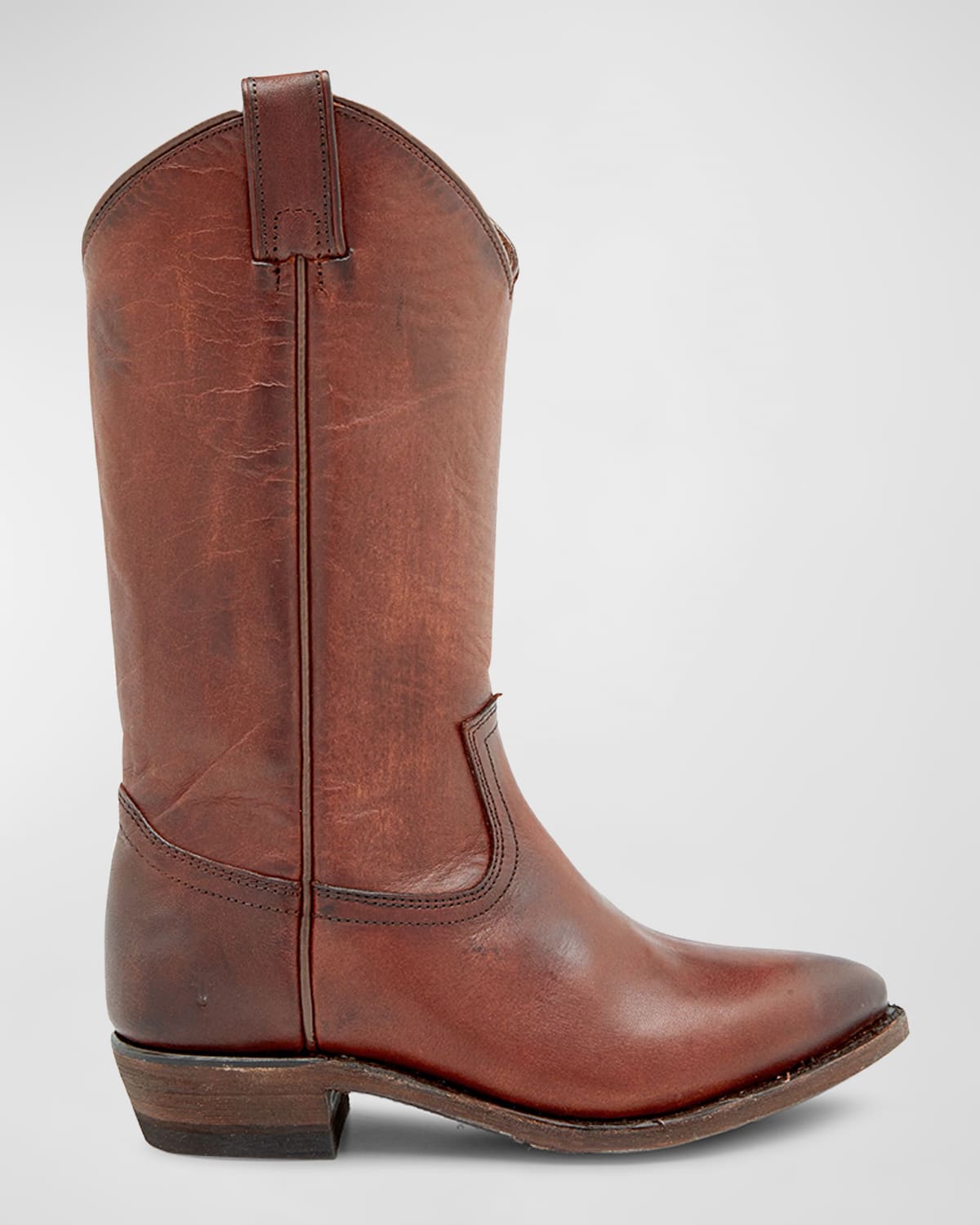 Frye Billy Calfskin Western Boots In Cognac