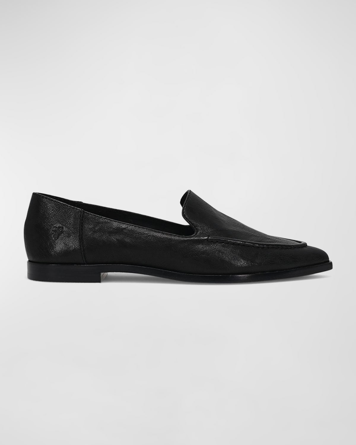 Frye Kenzie Leather Moc-toe Loafers In Black