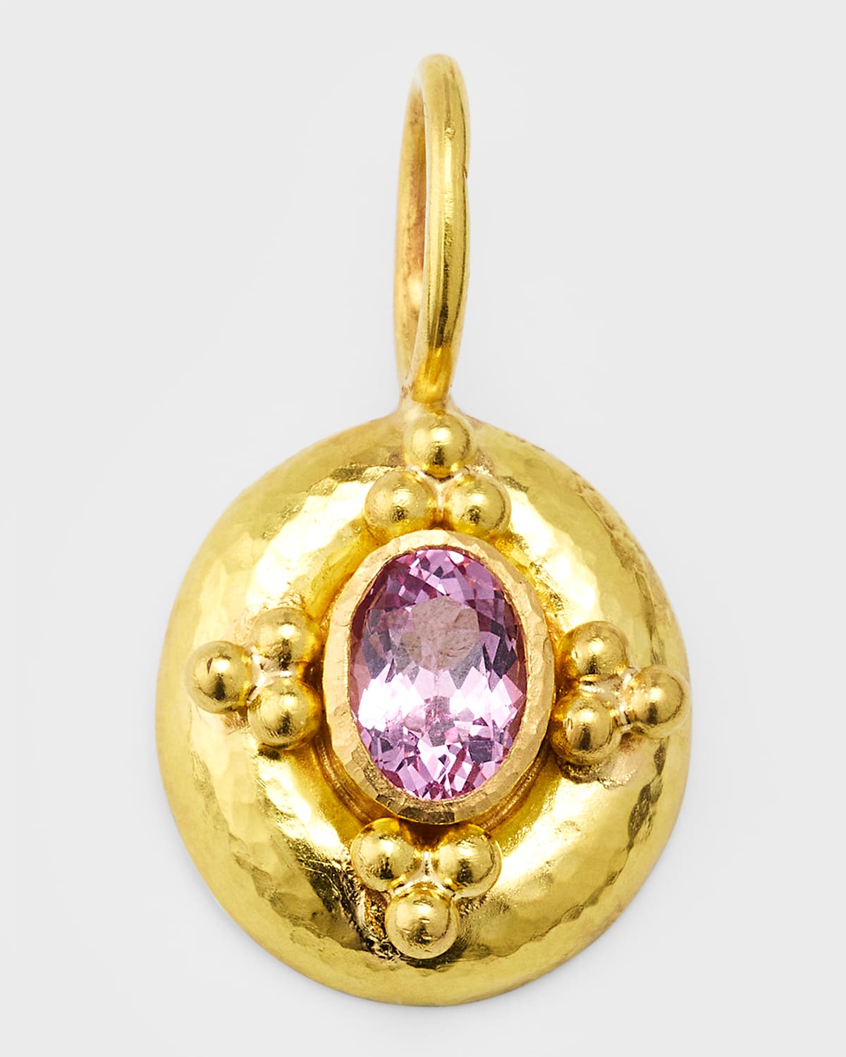 Elizabeth Locke 19k Yellow Gold Pink Sapphire Pendant